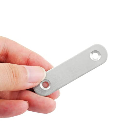 30Pcs Stainless Steel Straight Brace 60mm/2.4" Metal Joining Plates Heavy Duty Flat Mending Bracket Connector - size: 60mm/2.4", 30 Pcs