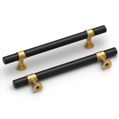 homdiy 10 Pack 5 Inch Hole Center Black and Gold Cabinet Handles - color: Black & Matte Gold, size: 5 in Hole Centers