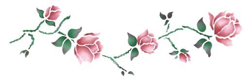 Designer Stencils Rose Vine Wall Stencil SKU #659