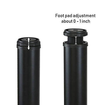 QLLY 8 Inch Adjustable Metal Coffee Table Legs, Heavy Duty Round Furniture Legs with 1” Leveling Feet for Ottoman, Bench, End Table and Sofa Replacement, Set of 4 (Black) - color: Black, size: 8 inch