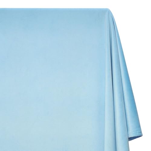 Upholstery Velvet Fabric Plush Textured 60 Inch Heavyweight Polyester Microfiber By The Yard - Baby Blue (10 Yards) - color: Baby Blue, size: 10 Yards