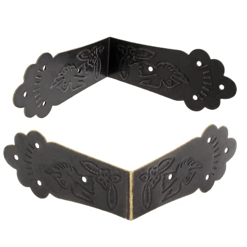 Bivethoi Antique Bronze Corner Bracket, 2.2" x 1", 30pcs - size: 2.2" x 2.2" x 1"