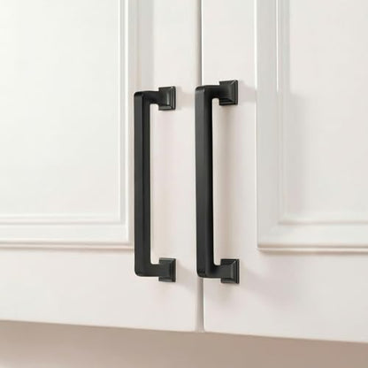 homdiy 30 Pack 5 Inch Black Cabinet Handles, Solid Zinc Alloy Pulls - color: Black, size: 5-1/16" Hole Center