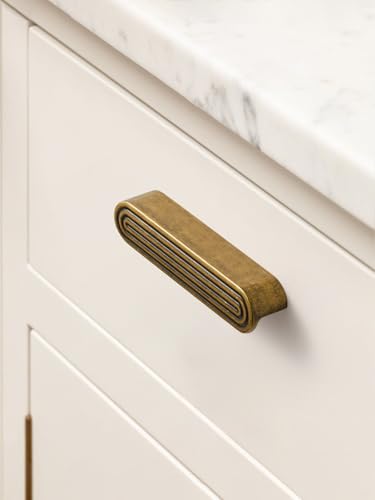 Cabinet Pulls Antique Brass 3-3/4" Hole Center 5 Pack - color: Antique Brass, size: 3-3/4"(96mm) Hole Center