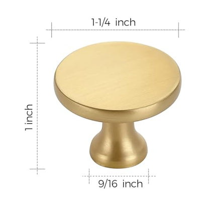 Ravinte Gold Round Kitchen Cabinet Knobs Pulls 1-1/4 Inch 30 Pack - color: Brushed Gold