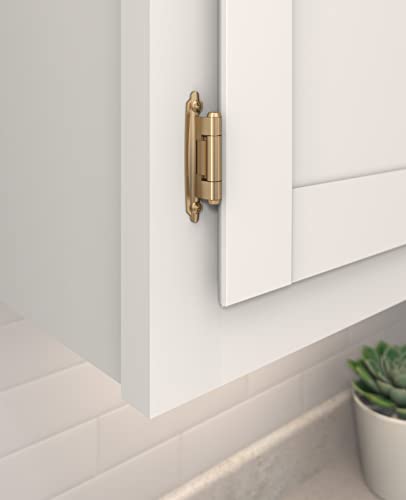 Amerock 1 Pair Variable Overlay Champagne Bronze Cabinet Hinge - color: Champagne Bronze, size: Reverse Bevel