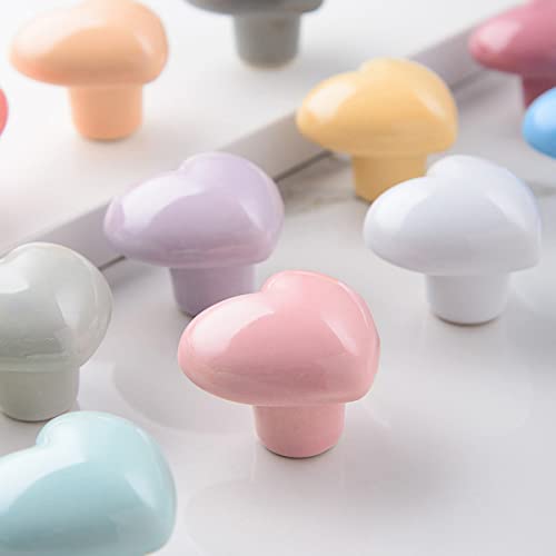 HUAMULAN Ceramic Knobs Heart Shape Cabinet Dresser Pulls Door Handle 15 PCS - color: LS154-Mix-15PCS
