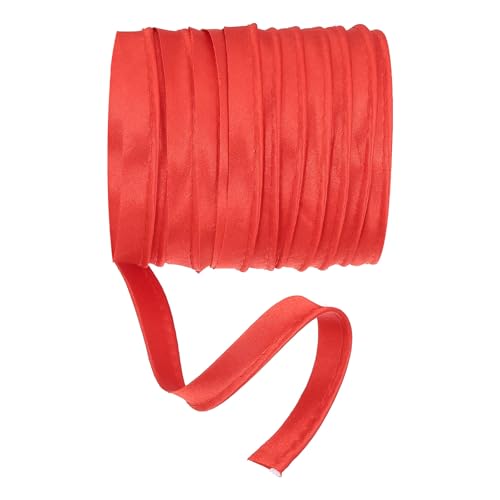 YELARXI Maxi Piping Bias Tape, 5 Yards Piping Trim with Cord Satin Binding Lip Cord Trim Fit for Sewing Garment Webbing Trimming Crafts Decorating - (Red) - color: Red