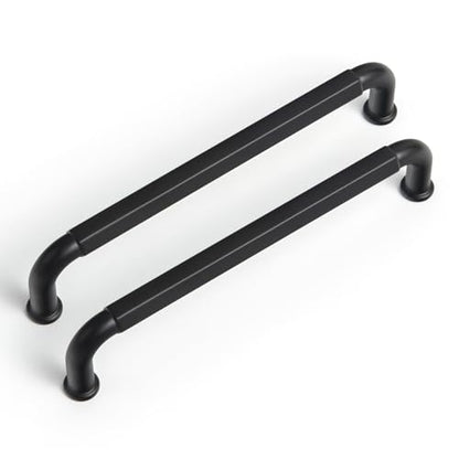 Goo-Ki 6 Pack Matte Black Cabinet Pulls Zinc Alloy Kitchen Cabinet Hardware, 5 Inch Hole Center Modern Black Drawer Pulls Solid Dresser Handles - color: Matte Black, size: 5 Inch Hole Centers