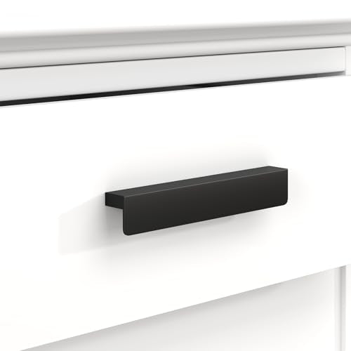 Peaha 10 Pack 6-5/16" Black Cabinet Handles Finger Edge Pulls for Cabinets - color: Black, size: 6-5/16" Hole Center