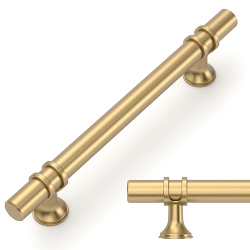 Amerdeco 10 Pack Champagne Bronze Cabinet Pulls 5 Inch(128MM) Hole Centers Kitchen Cabinet Handles Cabinets Hardware Drawer Pulls ZH0050 - color: Champagne Bronze, size: 5"/128MM Hole Center