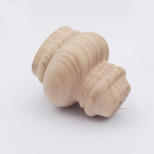 4'' Furniture Legs Wooden Unfinished Bun Feet for Sofa, Chair, Loveseat, Ottoman, Dresser Foot Set of 4