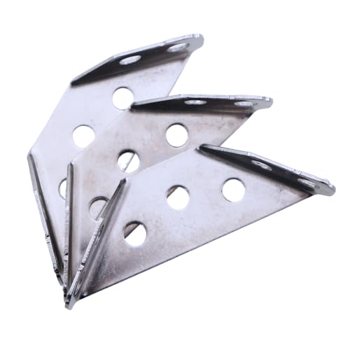12PCS Heavy Duty Stainless Steel Triangular Furniture Corner Brackets with Screws Universal Corner Supports for Drawers Cabinets and Table Chair Supports