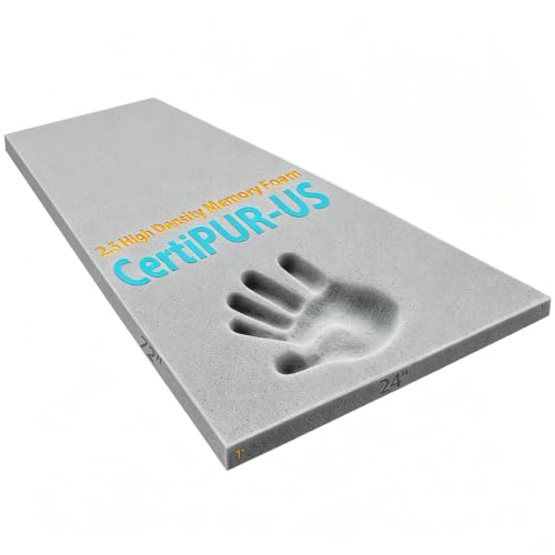 High Density Upholstery Foam Padding Thick 1"X24"X74" Gel Memory Foam - color: Grey, size: 24*72*1 IN
