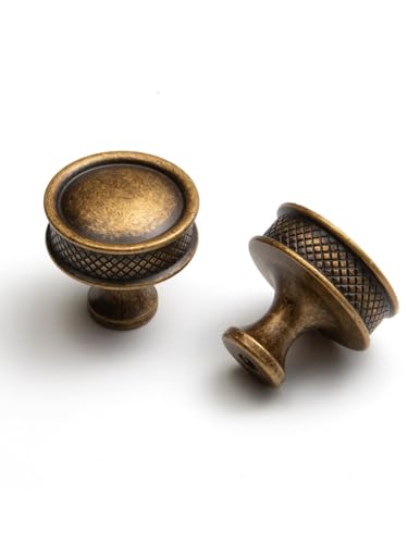 Antique Brass Cabinet Knobs Cabinet Hardware Kitchen Cupboard Bathroom Dresser Knobs Classic Vintage Drawer Handles (10, Antique Brass, Knob C) - size: Knob C