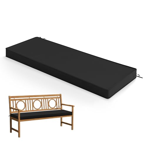Summsun Outdoor Bench Cushion Pad, 42 x 18 x 3 Inch, Black - color: Black, size: 42x18x3 Inch