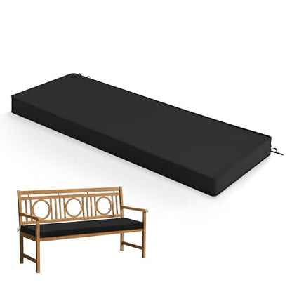 Summsun Outdoor Bench Cushion Pad, 45 x 18 x 3 Inch, Black - color: Black, size: 45x18x3 Inch