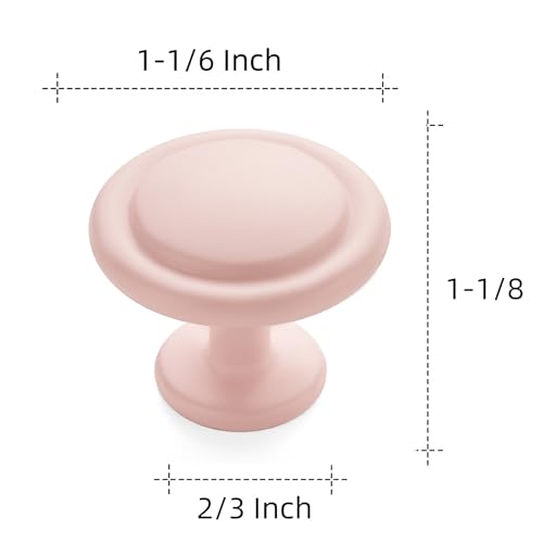 Ravinte Pink Round Cabinet Knobs,Zinc Pulls,1-1/4 Inch,30 Pack - color: Pink