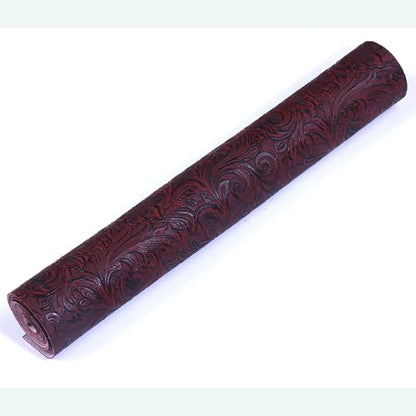 Ramya Embossed Faux Leather Sheets Fabric 12" x 53",for Handmade DIY Bows Wallet Sewing,Leather Earring Crafts Projects (Maroon Red) - color: Maroon Red