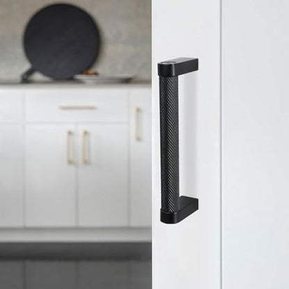 10 Pack 3.75 Inch(96mm) Matte Black Kitchen Cabinet Handles Knurled Cabinet Pulls Black Drawer Pulls Kitchen Hardware - color: Matte Black, size: 3.75'' Hole Center(96mm)