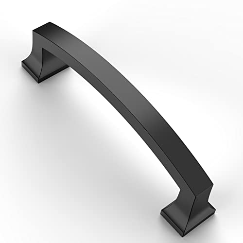 Asidrama 10 Pack 4 Inch(102mm) Hole Centers Kitchen Cabinet Handles, Matte Black Cabinet Pulls Kitchen Cabinet Hardware for Cupboard Drawer Pulls - color: Matte Black, size: 4" Hole Center, style: 10 Pack