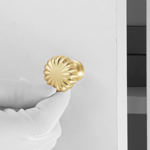 10 Pack Kitchen Cabinet Handles Brushed Gold Cabinet Knobs Gold Drawer Knobs Solid Kitchen Hardware - color: Brushed Gold