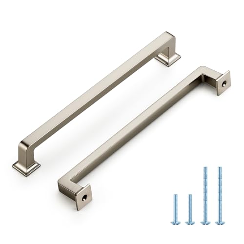 HOME EDIT Brushed Nickel Cabinet Handles Zinc Pulls 7 Inch 10 Pack - color: Brushed Nickel, size: 7 inches Hole Center