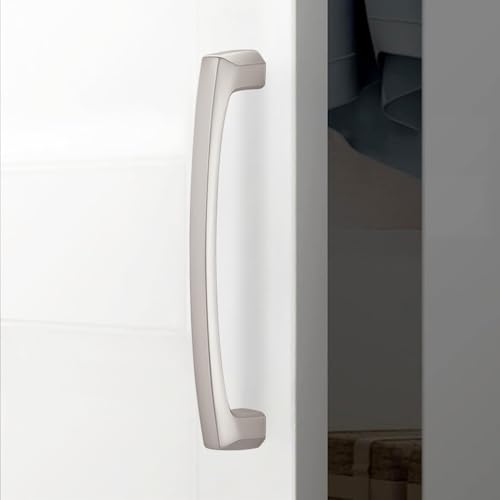 10 Pack 6.3 Inch Brushed Satin Nickel Kitchen Cabinet Handles - color: Brushed Satin Nickel, size: 6-1/4" Hole Center（160mm）