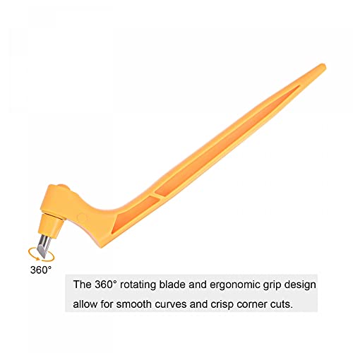 uxcell Craft Cutting Tools, 360 Degree Rotating Blades Stainless Steel Cutter with 15 Degree Blade for DIY Crafts Stencils Scrapbooks, Yellow - color: Yellow