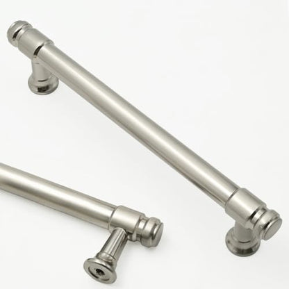 Asidrama 10 Pack 5 Inch Brushed Satin Nickel Kitchen Cabinet Handles - color: Brushed Satin Nickel, size: 5" Hole Center(128mm)