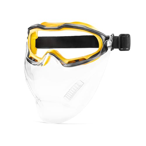 COOLJOB Safety Goggles Over Glasses with Anti-Fog Clear Lens - style: Goggle With Face Shield