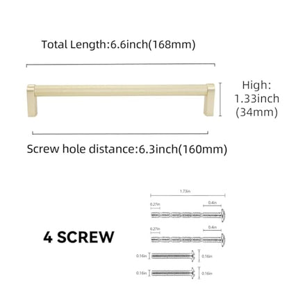 10 Pack 6-1/4 Inch(160mm) Brushed Gold Kitchen Cabinet Handles Knurled Cabinet Pulls Gold Drawer Pulls Kitchen Hardware - color: Brushed Gold, size: 6.3'' Hole Center(160mm)