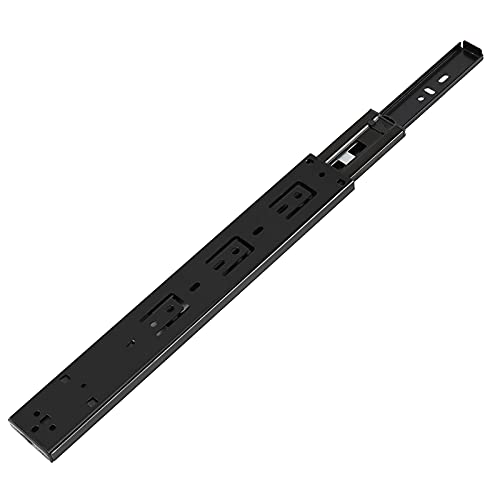 SEUNMUK 6 PCS 3 Pairs 12 Inch Push to Open Drawer Slides, Full Extension Ball Bearing Side Mount Glides with Screws for Kitchen Cabinets, Black - size: 12 Inch