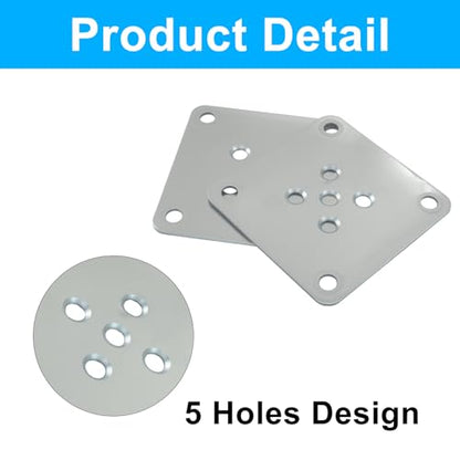 4Pcs Silver Metal Mounting Plates 7x7cm (2.76"x2.76") - size: 70x70mm