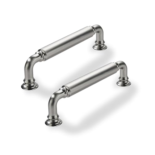 10 Pack 3-1/2 Inch Hole Center Brushed Satin Nickel Cabinet pulls Heavy-Duty Solid Cabinet Handle Hardware Suitable for cabinets Dressers Kitchens and Bathroom cabinets. - color: Brushed Satin Nickel, size: 3-1/2 inch Hole Center