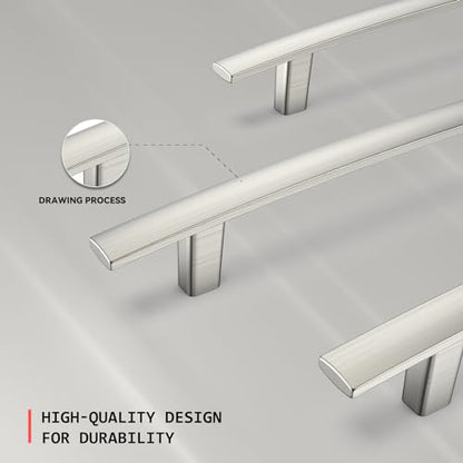 homdiy 20 Pack Brushed Nickel Cabinet Pulls Solid Zinc Alloy, 6-1/4 Inch CC - color: Brushed Satin Nickel, size: 6-1/4 Inch Hole Center