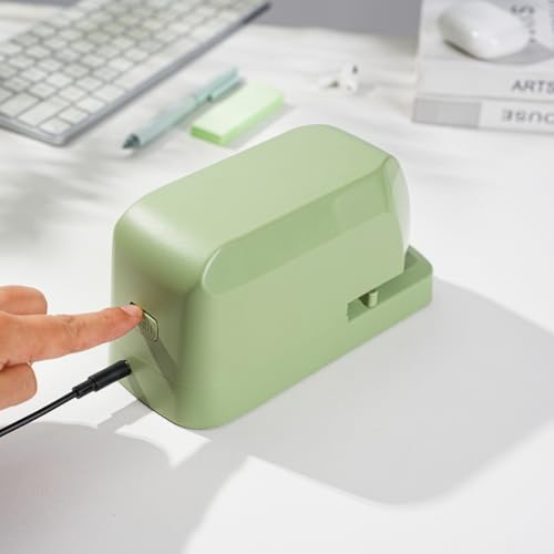 Electric Stapler for Desk, 45 Sheet Capacity Automatic Stapler Desktop, Office Staplers Electric, AC Operated Staplers Heavy Duty Office Use with 1,000 Staples & Staple Remover, Saga Green - color: Saga Green