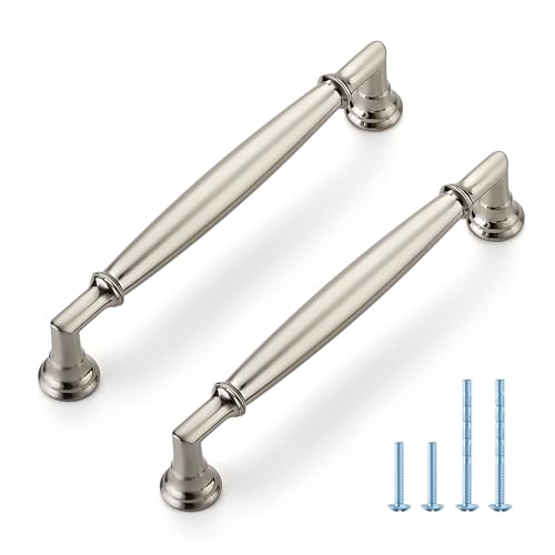 HOME EDIT Brushed Nickel Cabinet Handles 5 Inch Pulls 5 Pack - color: Brushed Nickel, size: 5 inches Hole Center