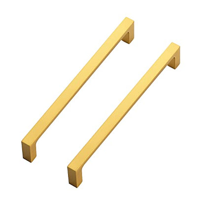 Ravinte Brushed Brass Solid Pulls Cabinet Handles 6-1/4 Inch 30 Pack - size: 6-1/4 Inch Hole Center