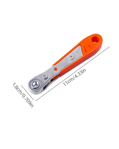 11pc Mini Right Angle Ratchet Screwdriver with 10 Bits, Manual Offset Tool with 1/4 in Hex Interface for Tight Spaces, Red - color: Red, size: 1pc Handle with 10 Bits