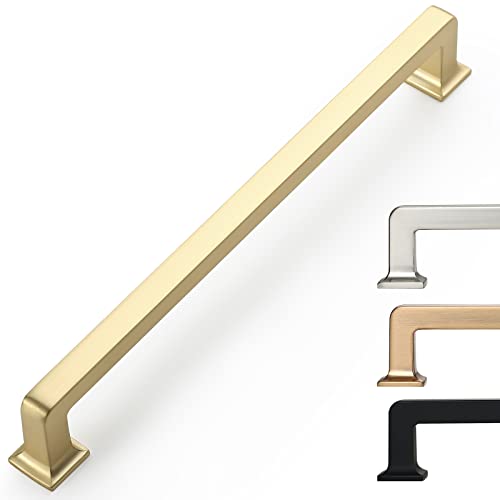 9BUILD 10 Pack 6.25 Inch Brushed Brass Cabinet Pulls,Kitchen Hardware - color: Brushed Brass, size: 6.25"/160MM Hole Center