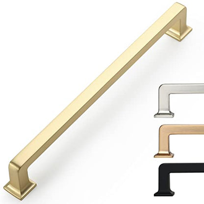 9BUILD 10 Pack 7.5 Inch Brushed Brass Cabinet Pulls,Kitchen Hardware - color: Brushed Brass, size: 7.5"/192MM Hole Center