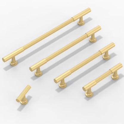 10 Pack Brushed Gold Cabinet Pulls 6 Inch(152mm) Kitchen Cabinet Handles Cabinet Hardware for Drawer Pulls - color: Brushed Gold, size: 6" Hole Center