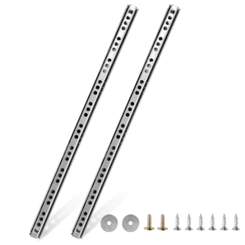 13.5 Inch Ball Bearing Drawer Slides - 2 Fold Metal Drawer Tracks - 4pcs - size: 13.5 Inch