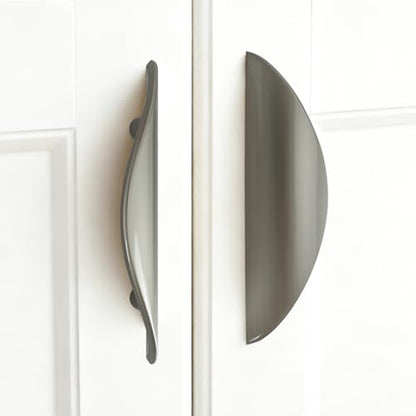 Primst 4 Pack Brushed Nickel Cabinet Pulls, Half Moon Drawer Handles Silver Cabinet Handles, Drawer Pulls, Kitchen Cupboard Handle, Cabinet Hardware 2-1/2in Hole Center(Silver,M-4PCS) - color: Silver, size: M-4PCS