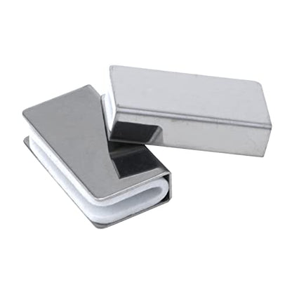 4Pack Glass Clip Silver Strikes Plate Rectangular Touch Clamps - color: Silver