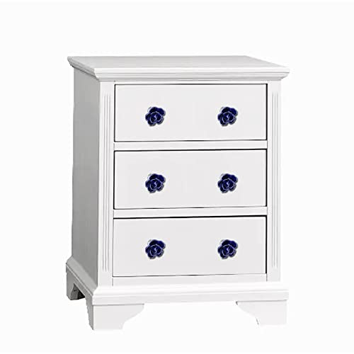 Geesatis 6Pcs Rose Decorative Knobs,Ceramic Blue Classic Cabinet Handles - style: A-Purple