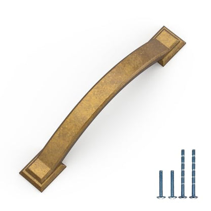 10 Pack Antique Brass Cabinet Pulls 3.75 Inch Kitchen Cabinet Handles - color: Antique Brass, size: 3.75 inch（96mm）, style: 10 Pack
