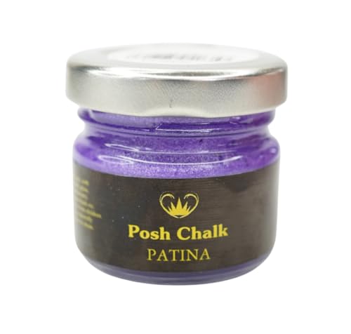 Posh Chalk PC0405 Aqua Patina - Violet 30ml - Water-Based Gilding Wax - Bright, Vibrant, Shiny - DIY Craft Upcycling Furniture - Thick Gooey – Artisan Quality - color: Violet