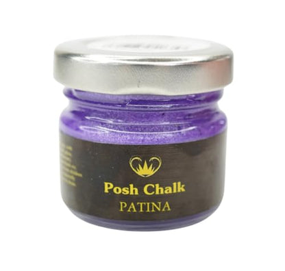 Posh Chalk PC0405 Aqua Patina - Violet 30ml - Water-Based Gilding Wax - Bright, Vibrant, Shiny - DIY Craft Upcycling Furniture - Thick Gooey – Artisan Quality - color: Violet